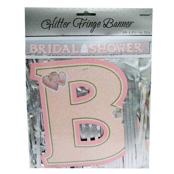 Bridal Shower Glitter Fringe Party Banner, 1 Count