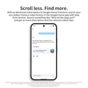 onn Indoor Camera Wired, 1080p HDR Video, with Google Home and Gemini – Search Video History, Event Descriptions