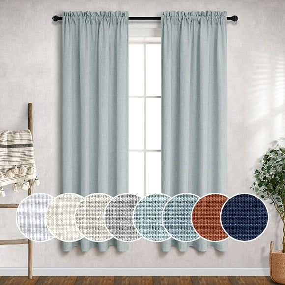 yubcxhop Rideaux Jaune Moutarde 54 Pouces de Longueur pour Chambre d'Enfants Ensemble de 2 Panneaux Poche de Tringle Décor d'Automne Chaud et Lumineux Filtrant la Lumière Semi-Transparent Lin Jaune Doré Rideau Doré pour Salon
