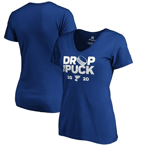 Women's Royal St. Louis Blues Drop the Puck V-Neck T-Shirt