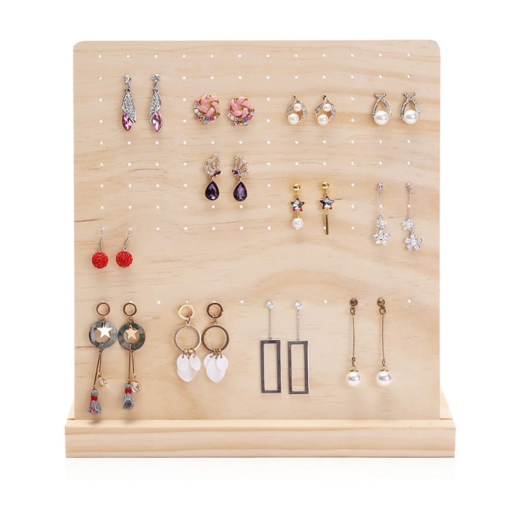 Segolike Unfinished Wood Earrings Jewelry Hanger Organizer Holder, Jewelry Rack Storage Display Holes for Decor