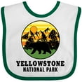 thumbnail image 3 of Inktastic Yellowstone National Park with Bear Mountains and Trees Cricle Boys or Girls Baby Bib, 3 of 4