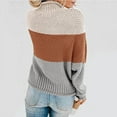 thumbnail image 5 of Lindreshi Sweaters for Women Clearance Winter Women Knit Color Matching Round Neck Loose Casual Sweater Tops, 5 of 5