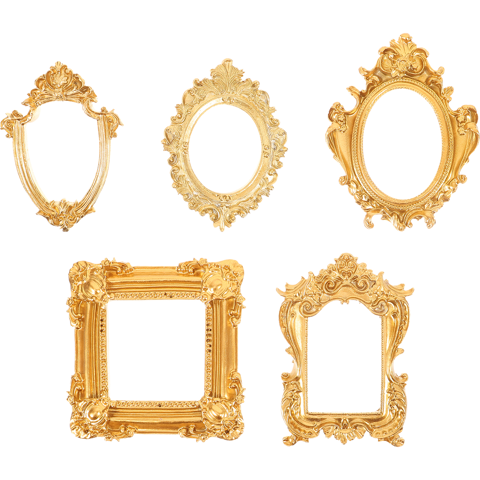 5pcs Photo Frame Props Decorative Resin Picture Frames Retro Picture