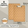 thumbnail image 5 of 8 Pack Cute Clipboards Bulk Supply with Low Profile Clip - Wooden Clip Boards for Office, School, Classroom, Fits Letter Size 8.5x11 and A4 Paper (8.8 x 12.4 in), 5 of 11