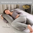 thumbnail image 6 of Topchances Pregnancy Pillow Maternity Belly Contoured Body with Cotton Cover Grey, 6 of 8