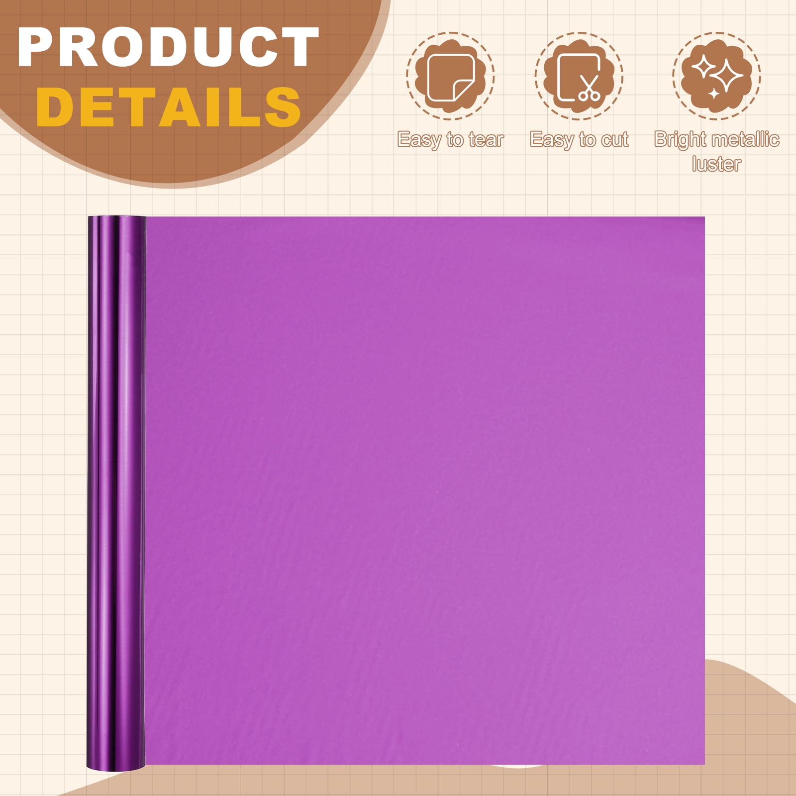 Uxcell Heat Foil Transfer Paper Roll, 12.6 in x 32.8 ft Heat Activated Foil Sheets Toner Reactive Laminator Laser Printer Hot Stamping Sheet for DIY Card Scrapbooking, Dark Purple