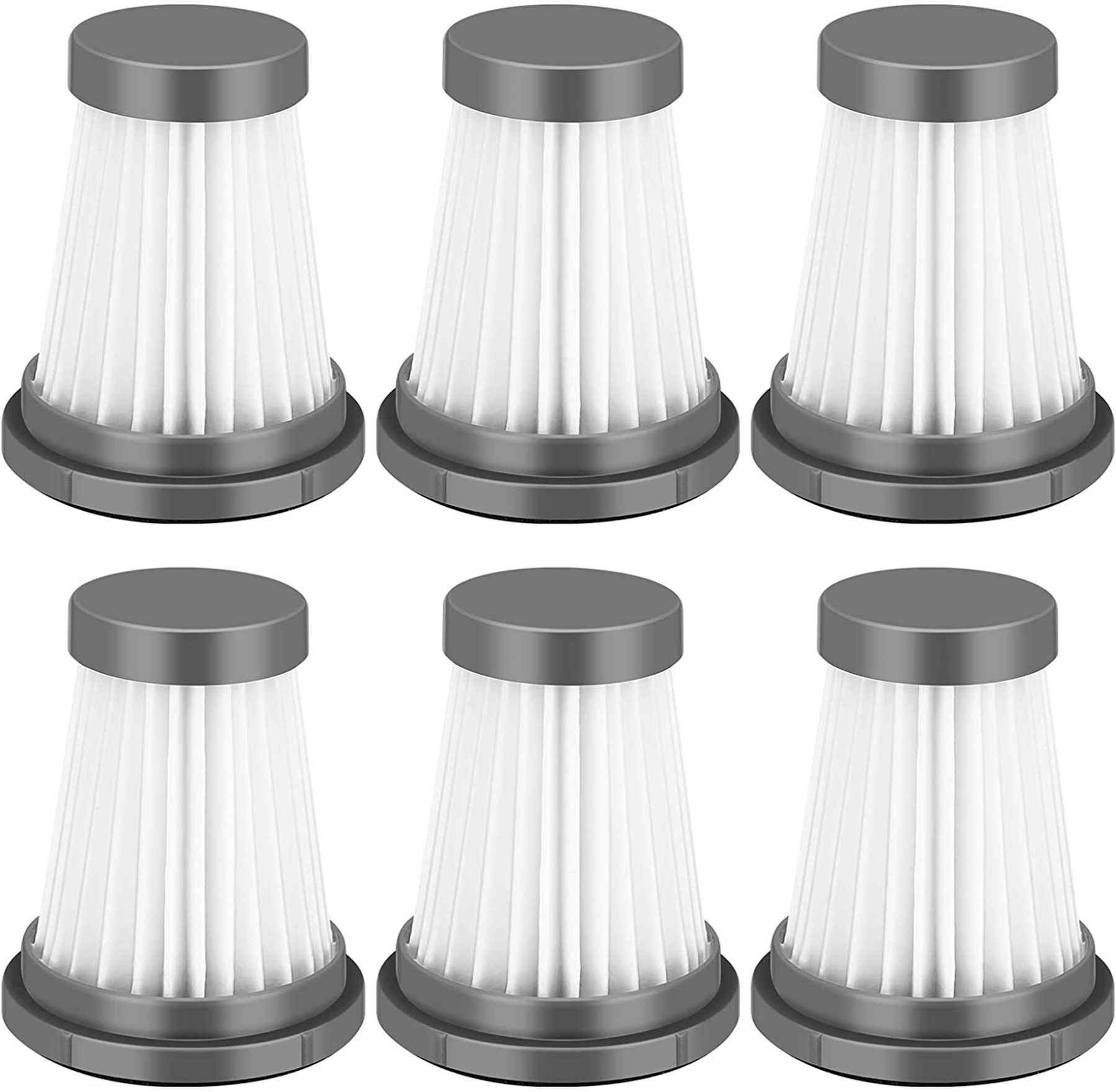 6 Pack Replacement HEPA Filter Compatible with MOOSOO K12, K12 Pro