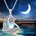 thumbnail image 4 of Coachuhhar Celtic Moonstone Necklace 925 Sterling Silver Celtic Knot Moon Pendant Crescent Irish Necklace Jewelry Gift for Women Men, 4 of 7