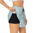 thumbnail image 3 of Lsque Milk Tea Printed Women's Running Shorts with Liner Pockets,Elastic Quick Dry Workout Athletic Gym Yoga Shorts,Womens High Waist Shorts-Small, 3 of 9