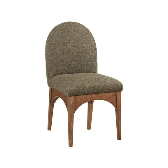 Meridian Furniture Waldorf Olive Boucle Fabric Dining Side Chair