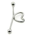 thumbnail image 7 of Jiaroswwei 1Pc Unisex Stainless Steel Heart Shaped Cartilage Piercing Industrial Barbell, 7 of 7