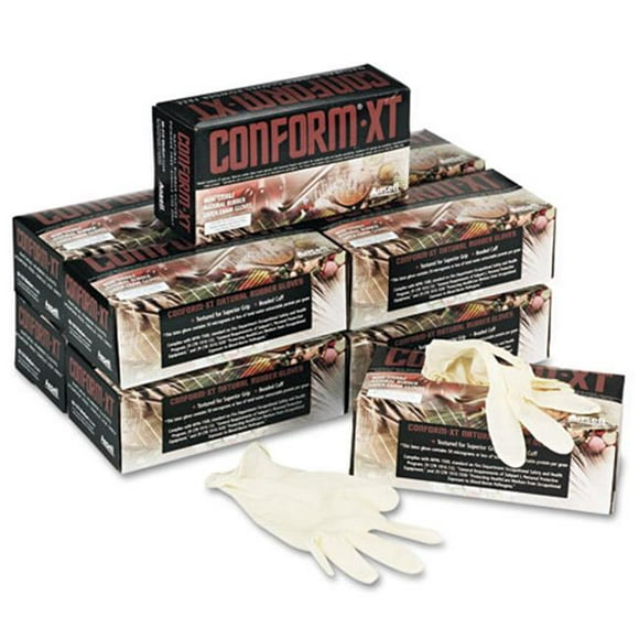 Ansellpro  XT Premium Latex Disposable Gloves&#44; Powder-Free&#44; Medium&#44; 100/Box