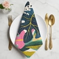 thumbnail image 2 of Cloth Napkins Set of 4 - 20x20 Inches, Summer Tropical Plants Washable Reusable Table Napkins, Ocean Coastal Colorful Palm Leaves Soft & Absortbent Dining Napkin for Party Wedding Hotel Restaurant, 2 of 9