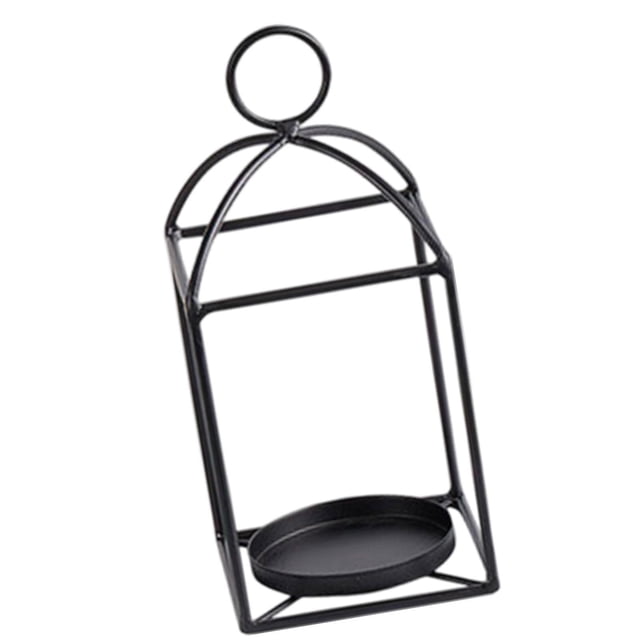 Candelabro decorativo para farol, candelabro colgante rústico negro, soporte para vela de pilar para porche delantero, interior, boda, Patio al aire 10cmx10cmx22cm