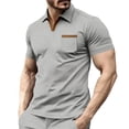 thumbnail image 2 of IhhxPro Men's Short Sleeve Collared Shirt with Pocket Stretchable Summer Casual Top Lightweight Cotton Fit Solid Work Button Down S-3XL, 2 of 6