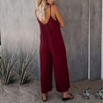 thumbnail image 5 of SDNall Short Jumpsuits for Women Summer European and American Sling Solid Pocket Casual Jumpsuit Rompers for Women (Red, Sizes S-XXL), 5 of 9