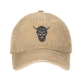 thumbnail image 2 of XMXT Cotton Baseball Cap, Motorcycle Bullhorn Skull Mens Baseball Hats, Natural, 2 of 9