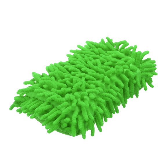 Uxcell Car Wash Sponge 8.7" x 4.3" Chenille Microfiber Mitt Scratch-Free Absorbent Scour Scrubber Cleaning Sponge for Washing Detailing on Cars, Boats, RVs, Green
