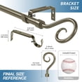 thumbnail image 3 of Urbanest Adjustable Single Curtain Rod Set Domanda Finials – 5/8 -Inch Diameter, With Antique Gold Rod, 84–120 Inches, 3 of 6