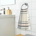 thumbnail image 3 of Yayeee 2 Pack Hand Towels for Bathroom 100% Cotton 16" x 28" Soft Absorbent Kitchen Towel, Beige Plaid Pattern, 3 of 7