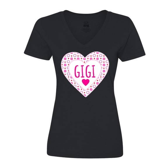 Inktastic Gigi Pink Valentine Hearts Women's V-Neck T-Shirt