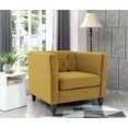 thumbnail image 2 of Uspridefurniture Lisette 33.07'' Velvet Square Arm Chair,Yellow, 2 of 5