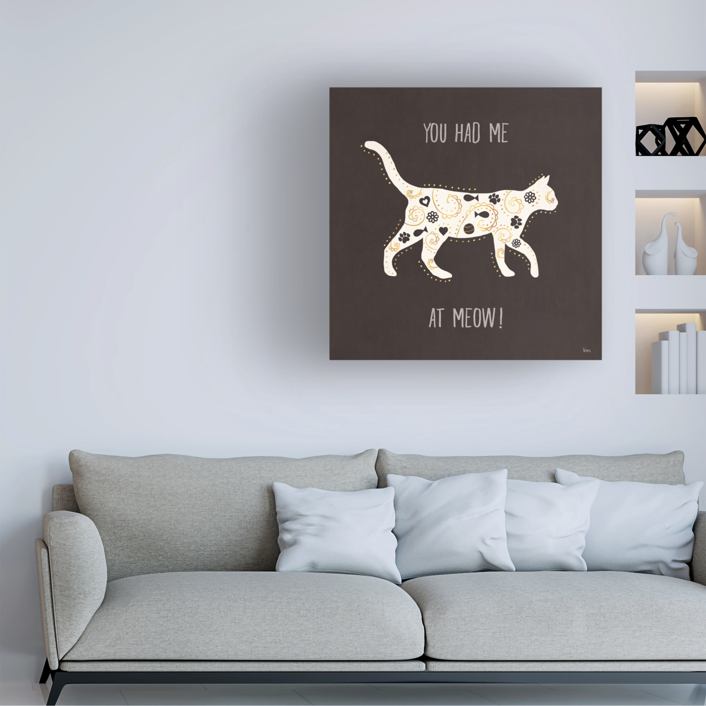 Trademark Fine Art 'Otomi Cats IV Dark Neutral' Canvas Art by Veronique Charron