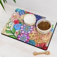 thumbnail image 3 of Boho Retro Floral Pet Feeding Mat-Absorbent Pet Placemat for Food and Water Bowl, with Waterproof Rubber Backing, Quick Dry Water Dispenser Mat for Dog and Cat (16"x24"), 3 of 7