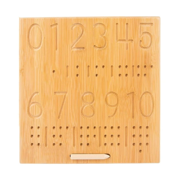 Tablero de madera para trazar, juguete educativo para motricidad fina, preescolar, doble cara Número