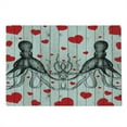 thumbnail image 2 of Love Cutting Board, Sketchy Octopus Animal and Hearts on Grunge Wooden Planks Image, Decorative Tempered Glass Cutting and Serving Board, in 3 Sizes, by Ambesonne, 2 of 5
