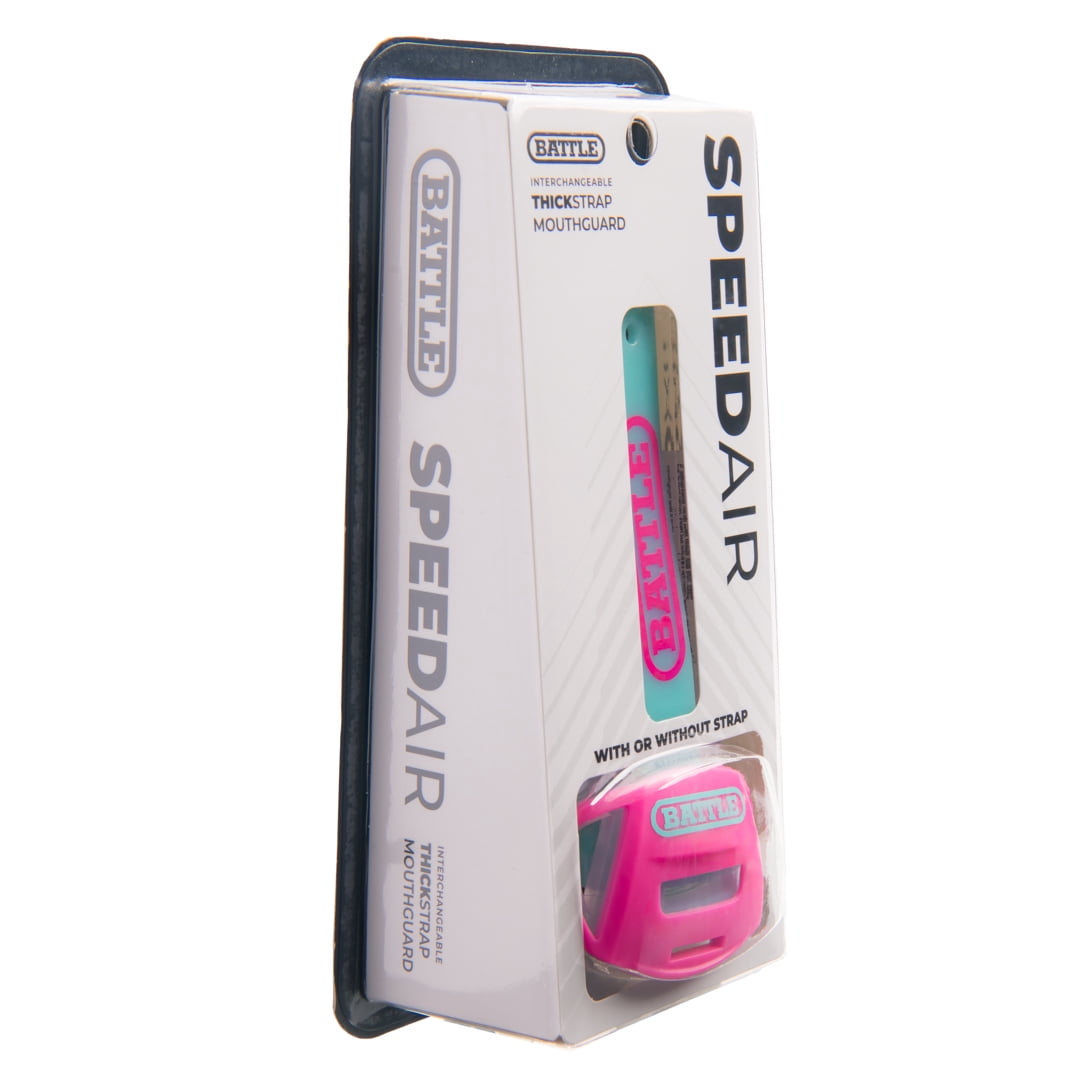 Battle Sports Speed Air Football Mouthguard, Neon Pink/Aqua