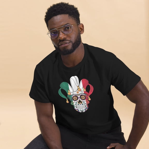 Cinco de Mayo Sugar Skull Celebration Mexican Fiesta Graphic classic tee (Black, S)