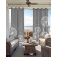 thumbnail image 3 of White Dandelion Blackout Curtains for Bedroom 45 Inch Length 2 Panels Set, Spring Plants Flowers Vintage Gray Thermal Insulated Energy Saving Window Treatment Curtains Blackout Drapes 52"x45", 3 of 8