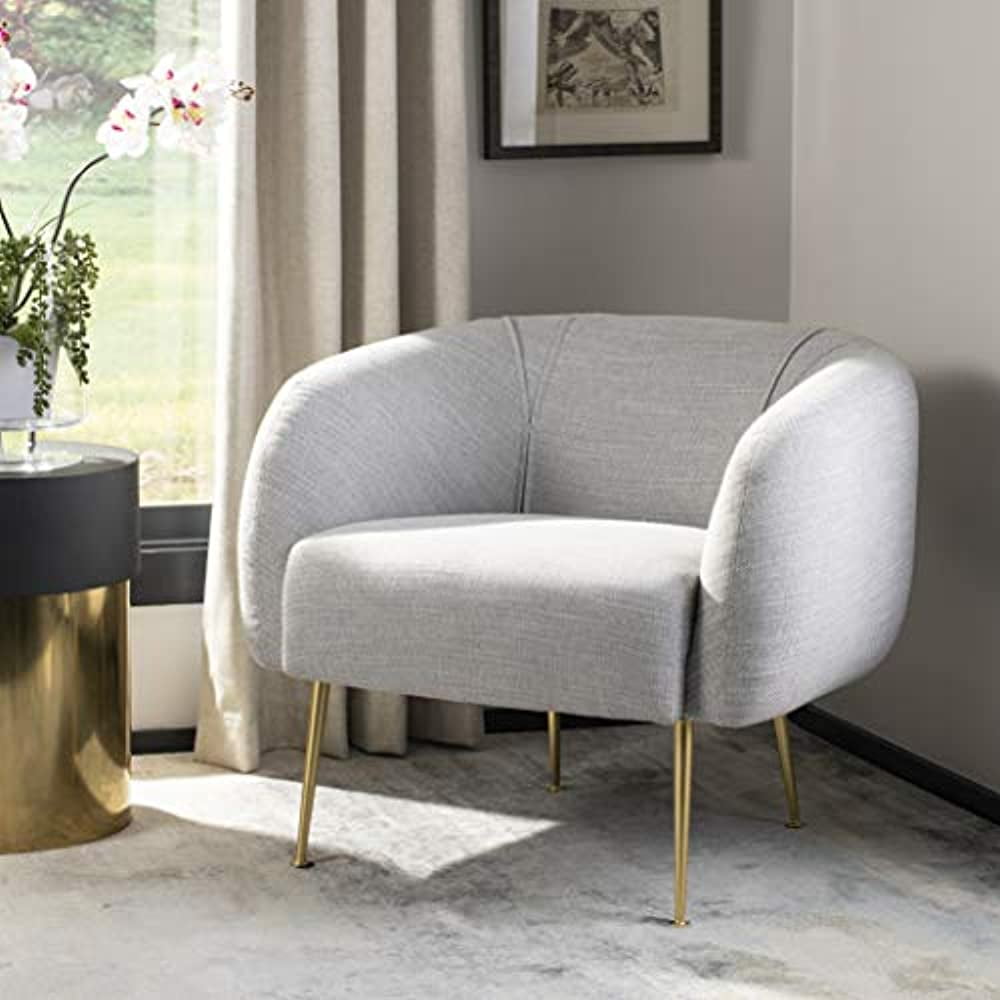 Safavieh Couture Home Alena Mid-Century Light Grey and Gold Accent ...