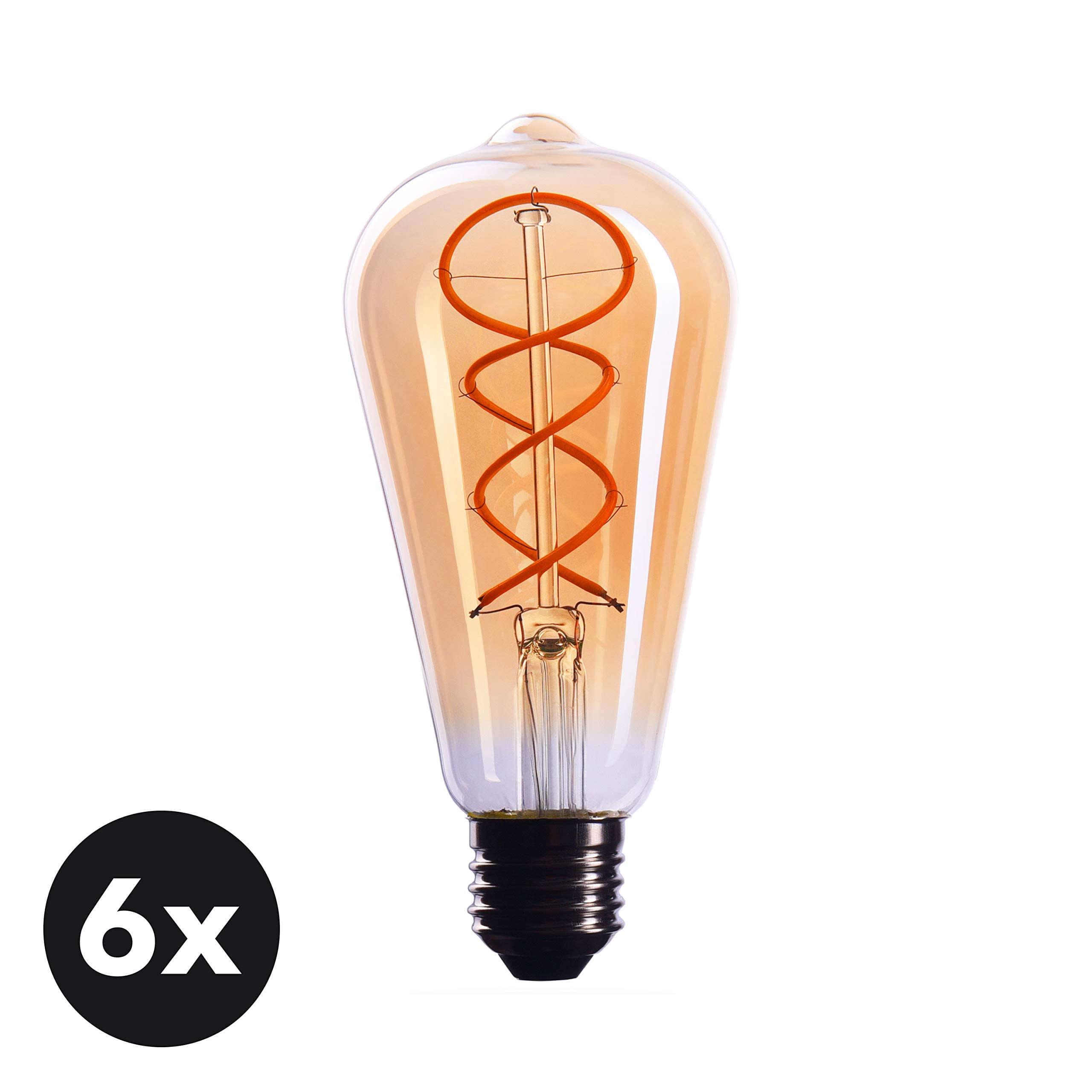 CROWN LED EL17 Decorative Light Bulb 3 Count (Pack of 1) - 40W Equivalent Vintage Filament Lamp Bulbs, E26 Base, Dimmable, 2200K Warm White