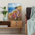 thumbnail image 5 of UXIEQU 2D Flat Coastal Wildflower Canvas Wall Art, Seaside Summer Beach Landscape Print, 15.75x11.81 Inches Nature Home Decor, 5 of 8