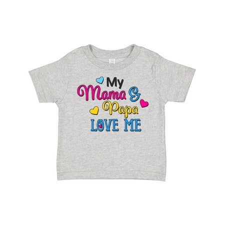 

Inktastic My Mama and Papa Love Me with Hearts Gift Toddler Boy or Toddler Girl T-Shirt