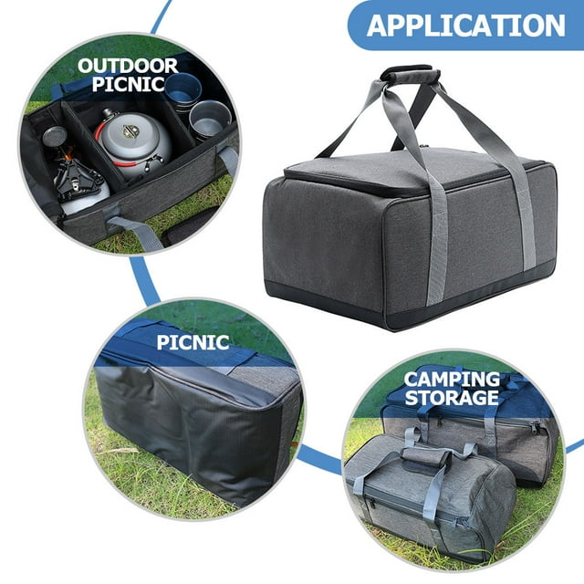 unbranded Para Utensilios De Camping Gris De Tela Oxford Resistente Y Portátil Para Almacenamiento