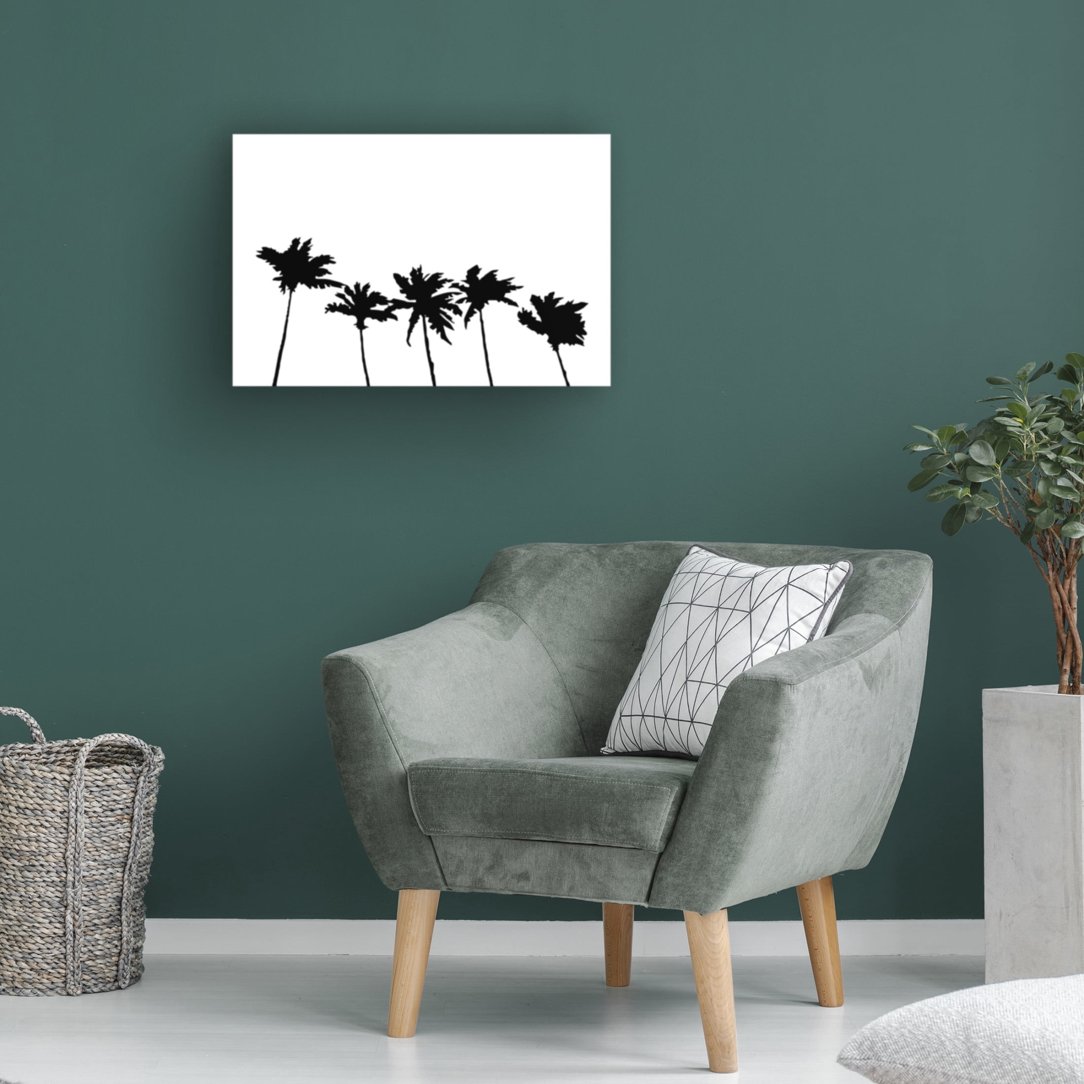 Canvas Wall Art - Pictufy Studio Ii 'Palms White' Wall Art for Living Room, Bedroom, or Office Décor by Trademark Fine Art - 32 x 22 Inches