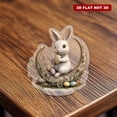 thumbnail image 6 of Rotating acrylic display featuring a realistic bunny on an Easter Crescent holding intricately detailed Easter eggs in ultra high definition against a white background, 6 of 8