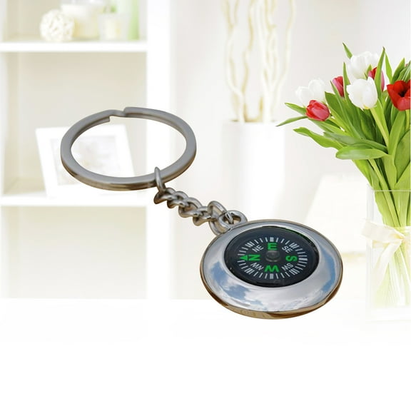 FRCOLOR 1Set Compass Keychain for Car Key Pendant and Bag Metal with Multi Colors
