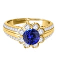 thumbnail image 2 of Aonejewelry 1.25 Ct. Halo Tanzanite and Diamond Engagement Ring In 14k Yellow Gold, 2 of 4