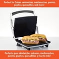 thumbnail image 5 of 12"x10" Ceramic Nonstick Panini Press, Stainless Steel and Cast Aluminum Plates, Swivel Top Plate, 1400W, 5 of 6