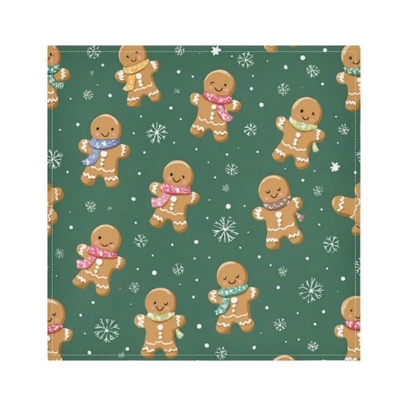 1 Pack 20'' x20" Satin Table Napkins Dinner Napkins for wedding Party Decoration events Gingerbread Christmas Theme Pattern