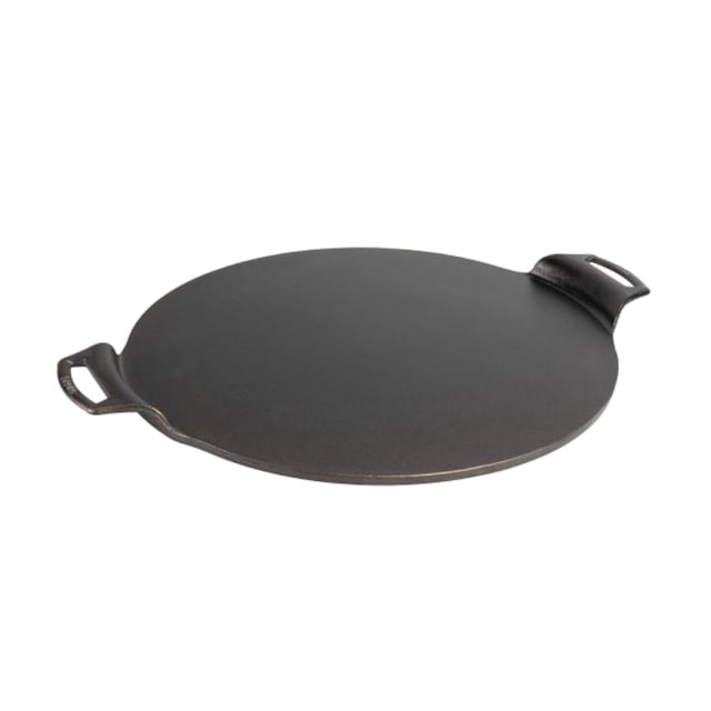 Pizza Pan Lodge de hierro fundido, 38 cm, sazonado con doble asa