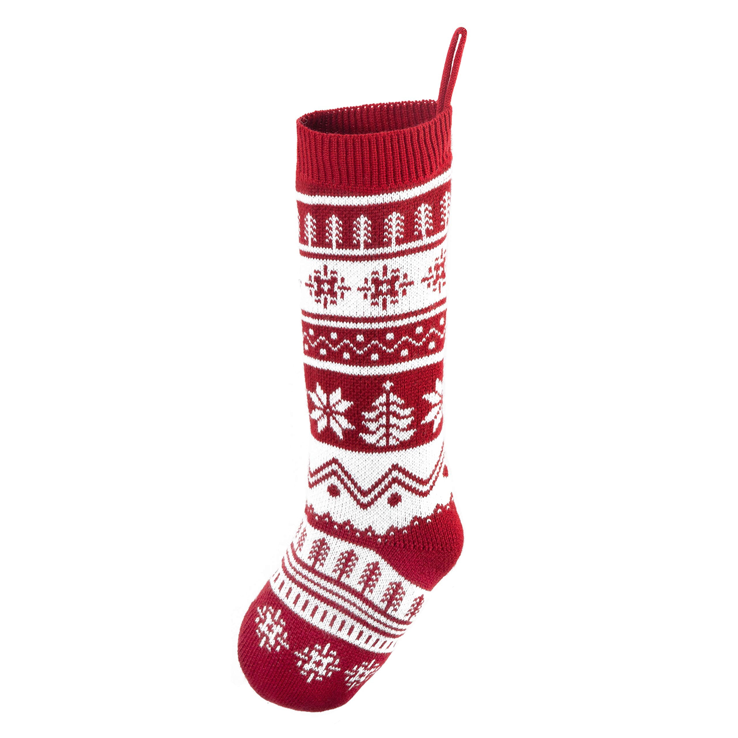 JOYIN 6 Pack 18" Knit Christmas Stockings, Large Rustic Yarn Xmas Stockings for Family Holiday Decorations