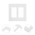 thumbnail image 2 of 2PCS Double Light Switch Cover Plate Screwless Plastic Decorative Wall Plate for Home Office and Commercial Spaces, 2 of 8
