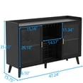 thumbnail image 2 of Armario de Bar de vinos con luz LED, gabinete de café para el hogar con Estante para Vino y Soporte para Vidrio, aparador de Cocina con Estante de Almacenamiento, gabinete de Licor, 2 of 8