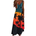 thumbnail image 2 of Ayolanni Orange Womens Summer Dresses V-Neck Ankle-Length Hawaii Sleeveless Vacation Dresses Dresses for Girls XL, 2 of 5